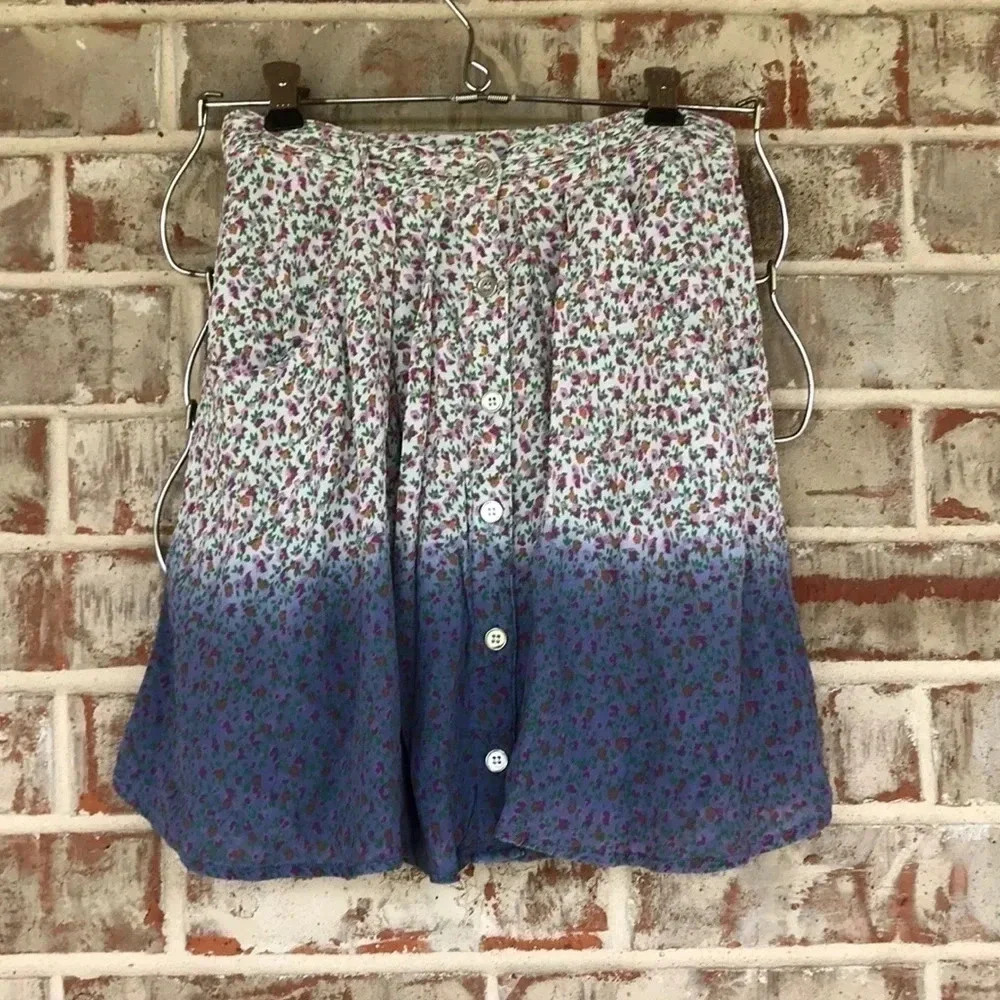 Topshop Ombré Floral Mini Print Skirt